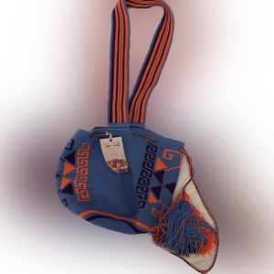 Tribe + Truth handmade in Columbia cotton woven shoulder bag with tassels